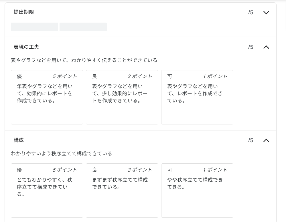 【ステップ図解】Google Classroom のルーブリックを活用し評価を明確にする06