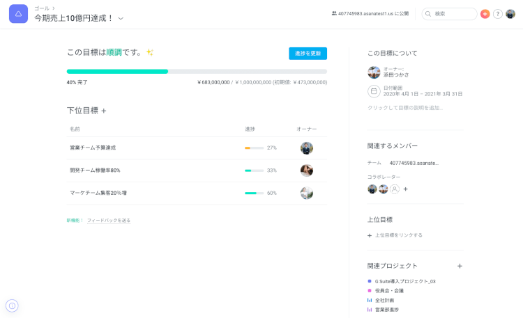Asanaゴール設定例