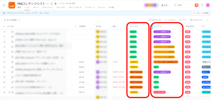 Asanaを利用している様子